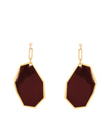 boucles d'oreilles géométriques émail traditionnel grand feu couleur carmin