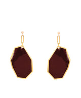 geometrical earrings in traditional carmin red enamel color 
