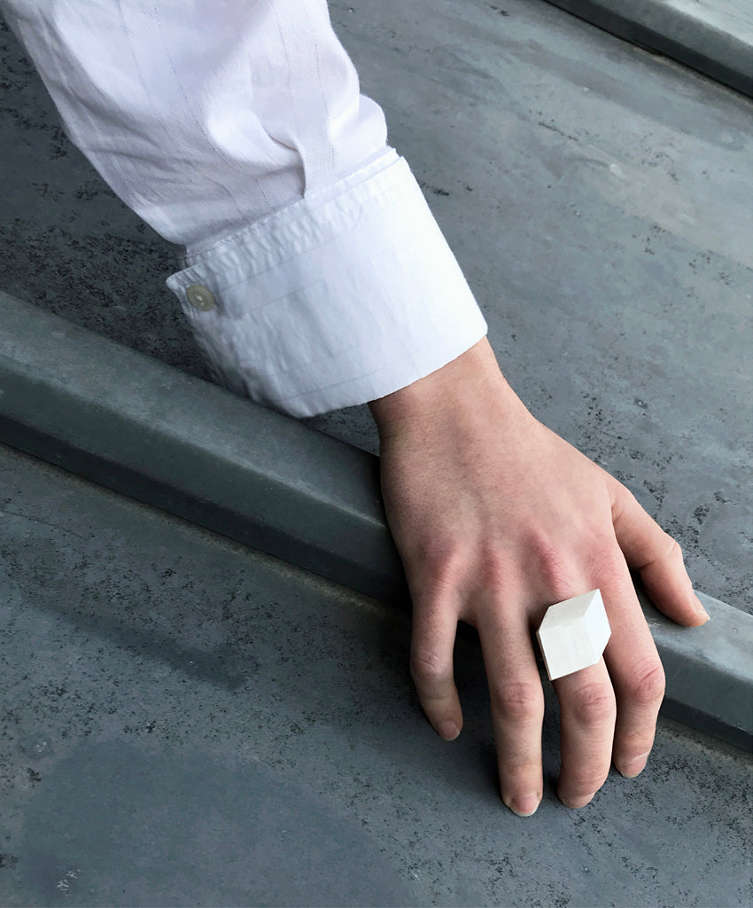 Bague CUBE TROMPE L'OEIL homme - De Maarse Paris, le bijou d'artiste qui vous rend unique