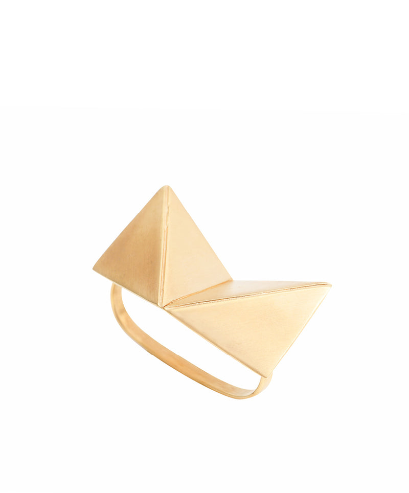 Ring ORIGAMI two fingers - De Maarse Paris, the artist jewel that makes you unique